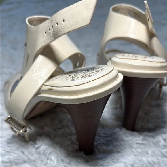 Vince Camuto Cream Heeled Sandals with Decorative Cutouts Sz 10 NWT - Picture 4 of 8